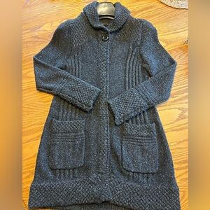 Prana Elsin like new Charcoal Knit Wool blend long Cardigan S